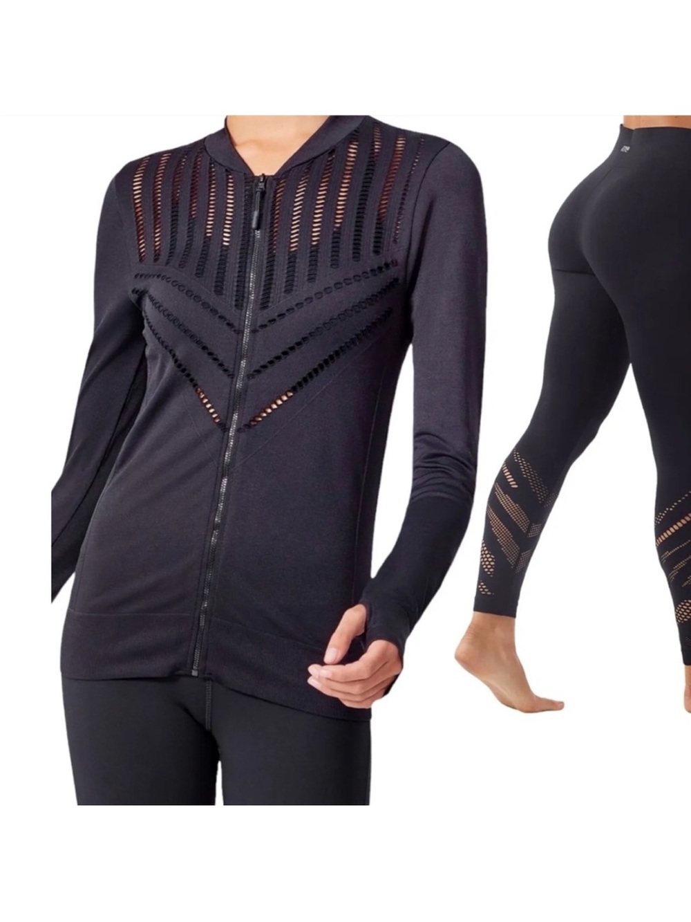 Marika Black Laser-Cut Active Top